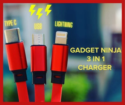 Multipurpose 3 in 1 Mobile Charging Cable